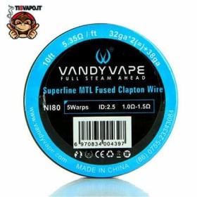 Superfine MTL Fused Clapton Wire Ni80 32ga x 2 + 38ga Vandy Vape